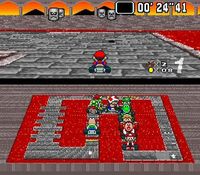 une photo d'Ã©cran de Super Mario Kart sur Nintendo Super Nes